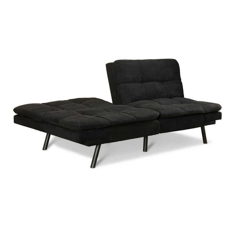 Memory Foam Futon Sleeper Sofa Bed Couch Convertible Foldable Black 72 inch gallery