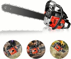 62CC Gas Powered Chainsaw 2 Stroke 2 Chains 20” Gas Chainsaw 3.5HP Easy Start-✅