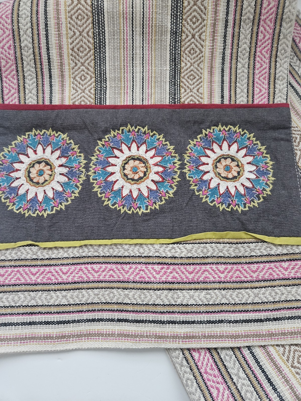 Boho Table Runner for Home Decor 70 Inches Long 100% Cotton Embroidery gallery