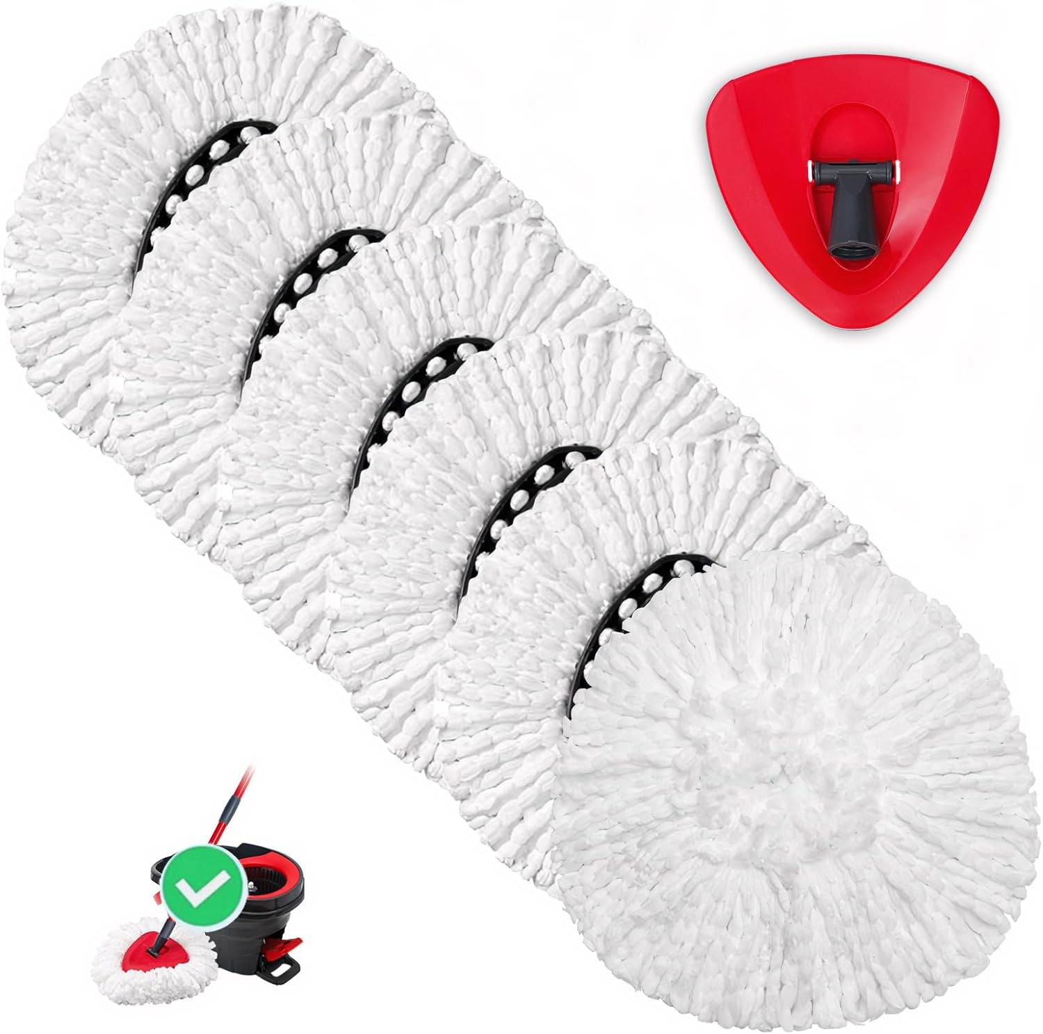 5x Replacement Microfiber Mop HEAD For O-Cedar Spin Mop Easy Clean Wring Refill gallery