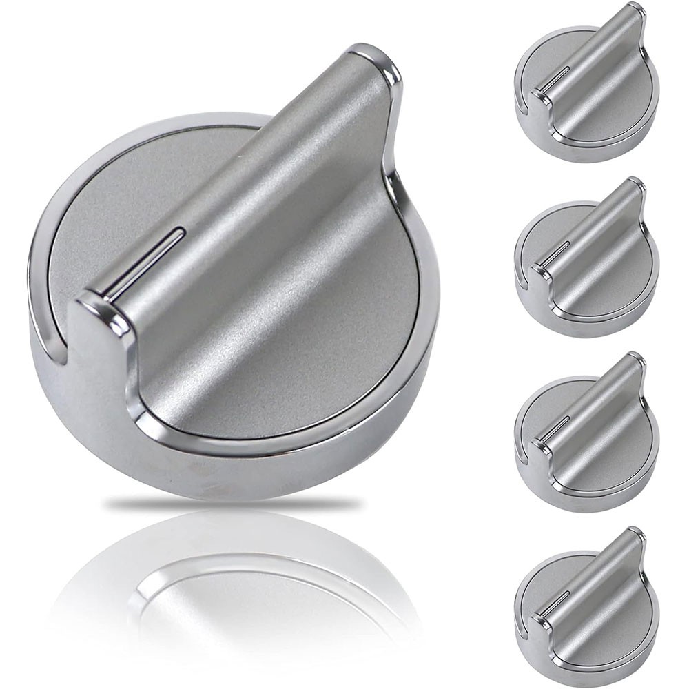 5X For Whirlpool Range W10594481 & W10818230 Compatible Silver Burner Knob US gallery