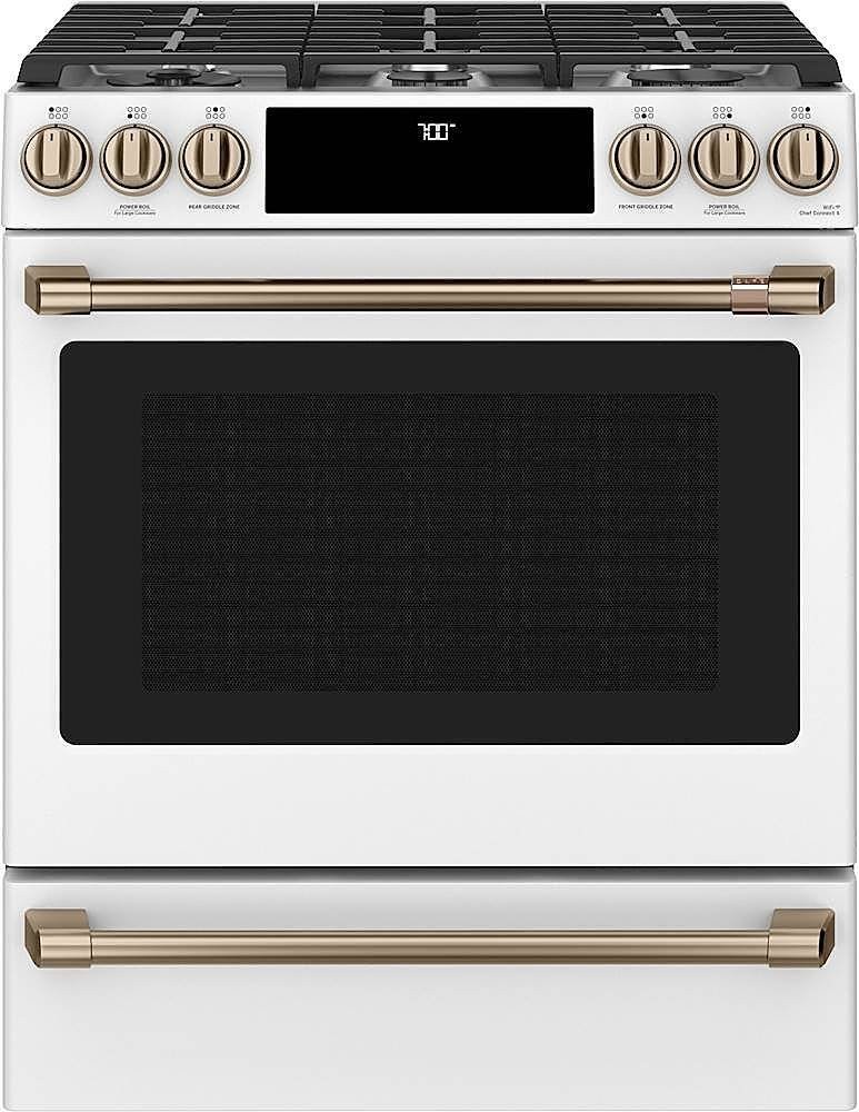 GE Cafe CGS700P4MW2 30" Matte White Slide-In Gas Smart Range w/ 6 Sealed Burners gallery