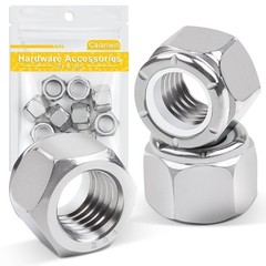 Caianwin 10Pcs 1/2″-13 Nylon Insert Hex Lock Nuts A2 304 1/2″-13, Silver