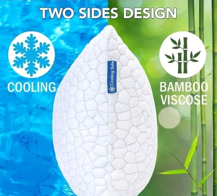 Bamboo Memory Foam Gel Cooling Pillows - Queen Size Pack Of 1 gallery
