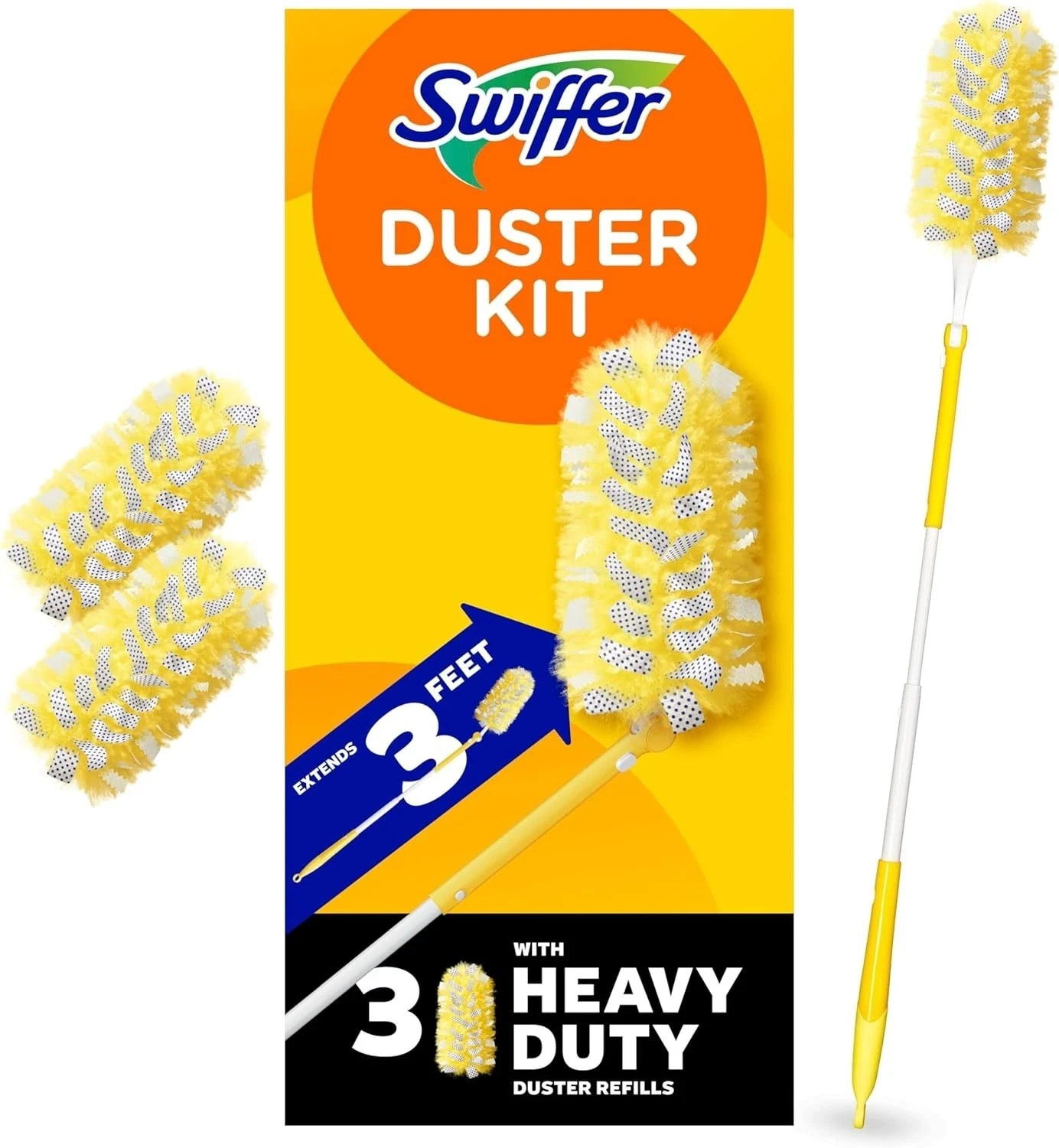 Swiffer Duster Heavy Duty 3 ft Extendable Handle Starter Kit with 3 Refills gallery