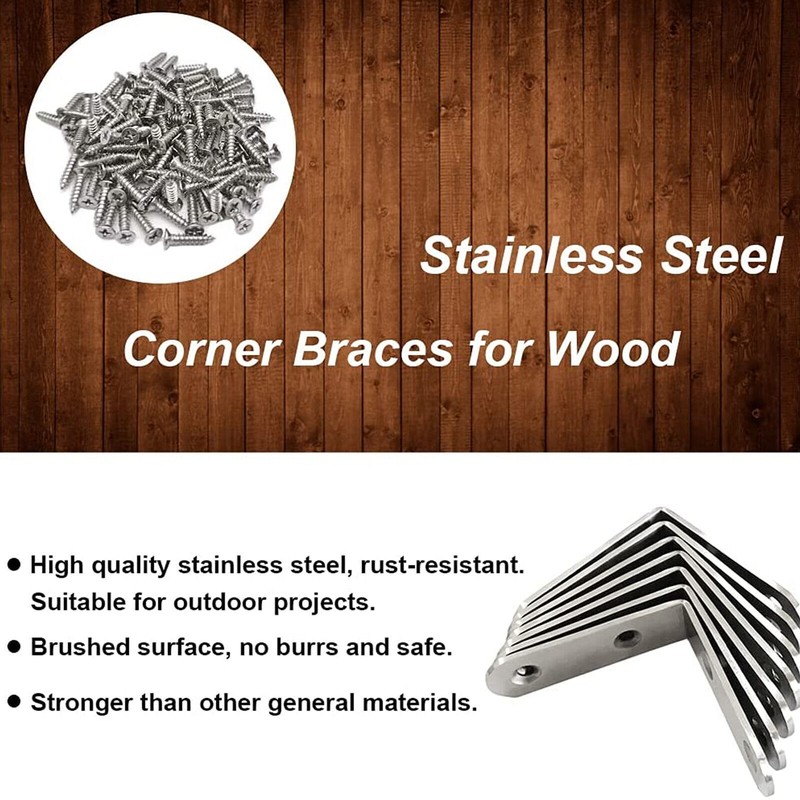 10-500X L-Shaped Bracket Right Angle Thickened Corner Brace Stainless Steel Lots gallery