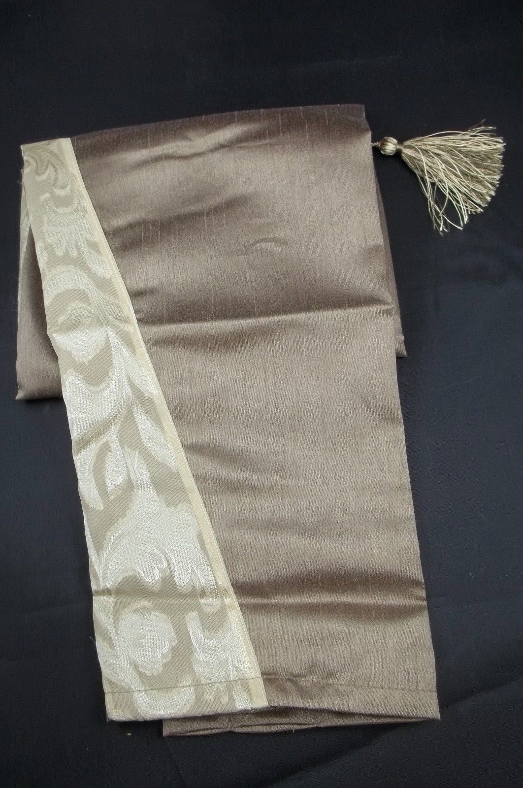 Interiors Design Valance 54x22" Tan & Light Tan w/ Tassel Duchess E1 #35 gallery