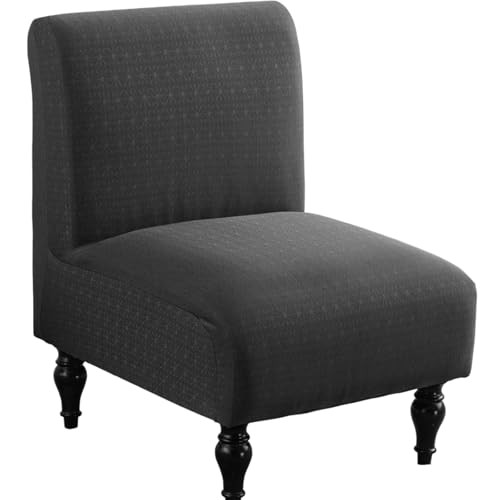 LavishCover Armless Accent Chairs Covers, Thick Armless Recliner 1pc Darkgrey gallery