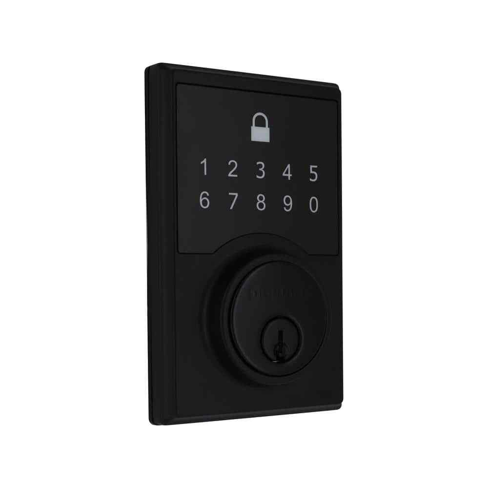 Defiant Square Matte Black Compact Touch Electronic Single Cylinder Deadbolt gallery