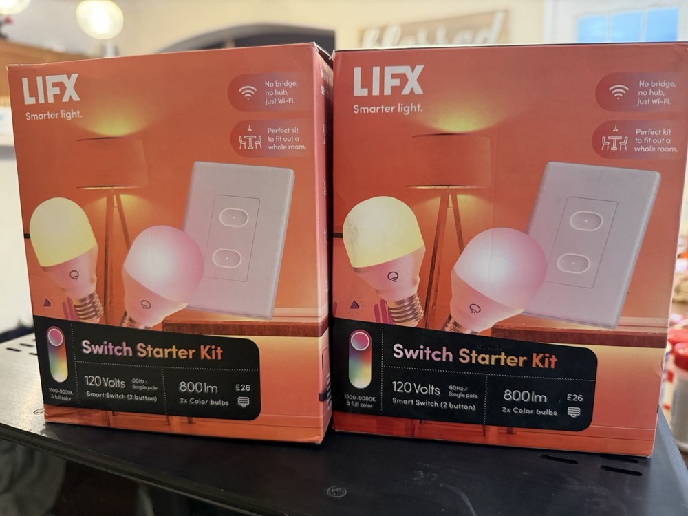 LIFX SMART LIGHT SWITCH & BULBS STARTER KIT, 120V 800LM LFX/STARTKIT2. SEALED