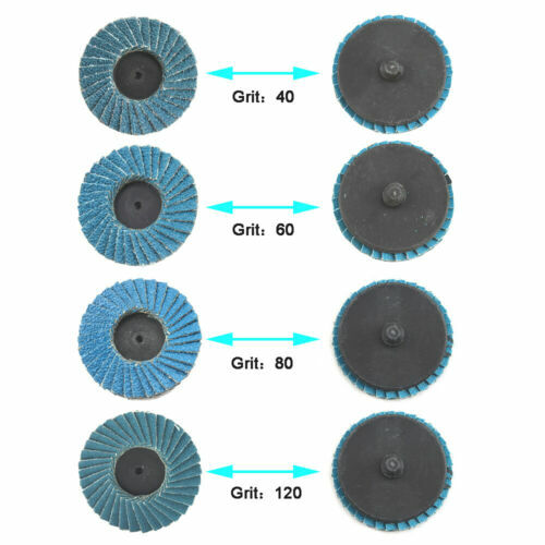 10PC Quick Change 2 inch Roll Lock Flap Sanding Disc 40-120 Grit for Die Grinder gallery