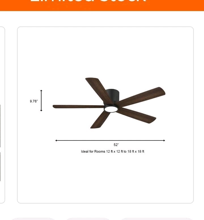 Home Decorators Collections 52 inch Ceiling Fan with LED Light - Brown Free Ship gallery
