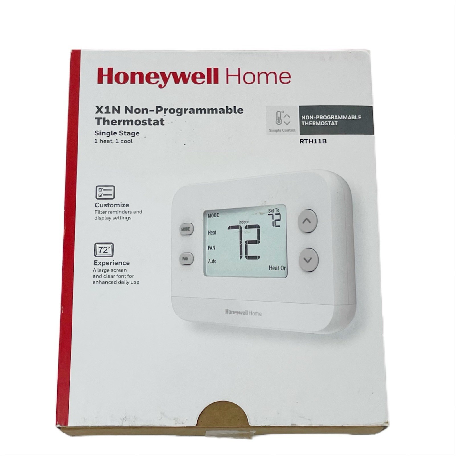 HONEYWELL RTH11B/N HOME X1N NON-PROGRAMMABLE THERMOSTAT SINGLE-STAGE 1-HEAT/COOL gallery