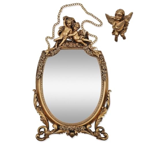 Wall Mirror Baroque Style Mirrors for Wall in Gold Hanging Mirror, 16.5 x 9.5 gallery