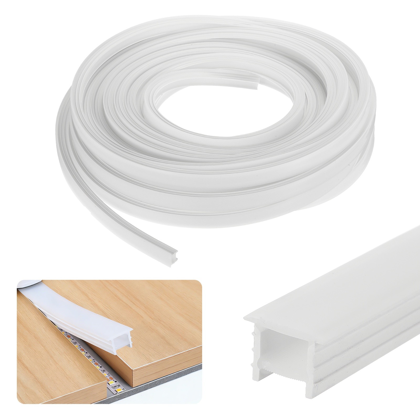 16.5ft/5m LED Diffuser Channel, 12x12mm Silicone LED Channel System gallery