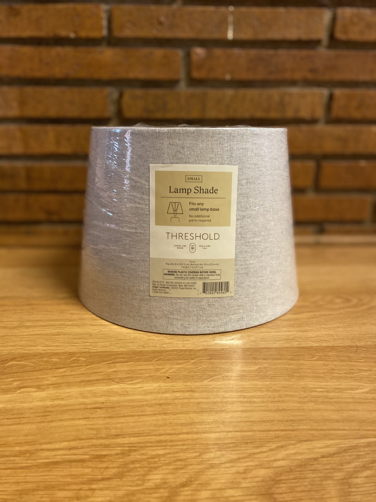 THRESHOLD Small Linen Replacement Lamp Shade Light Gray 8 x 10 x 7 in NEW gallery