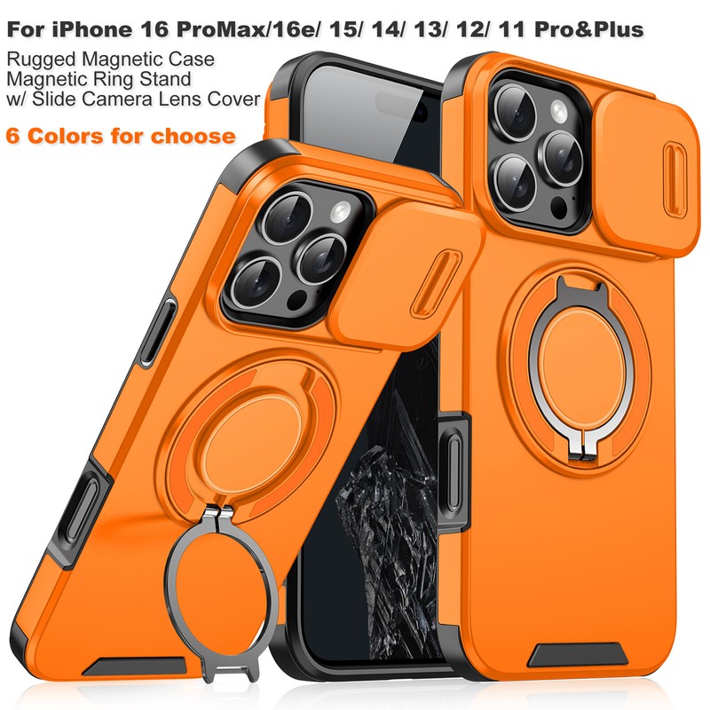 Rugged Magnetic Case For iPhone 16 Pro Max 15 14 13 12 11 with Ring Camera Cover gallery
