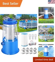 Transparent 1000 GPH Pool Filter Pump for Easy Monitoring & Efficient Filtration
