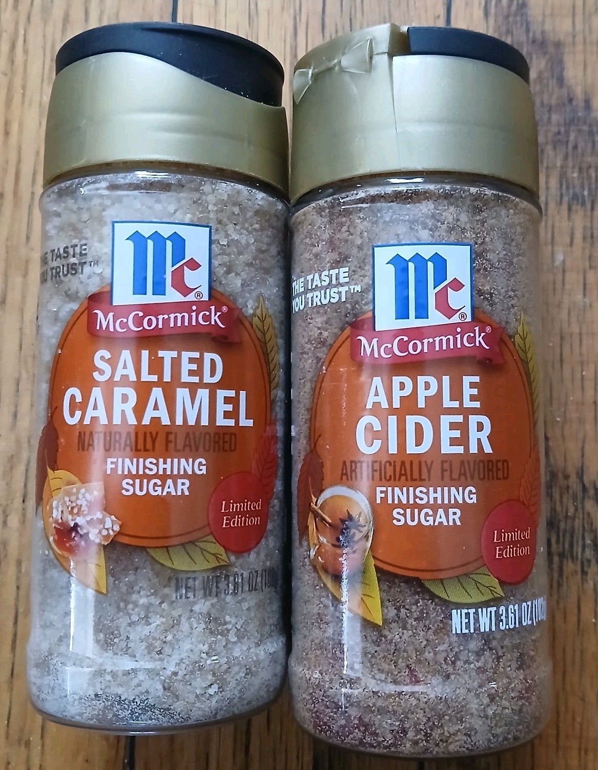 McCormick Salted Caramel/Apple Cider Finishing Sugars 3.81oz. Exp. May 2027 gallery