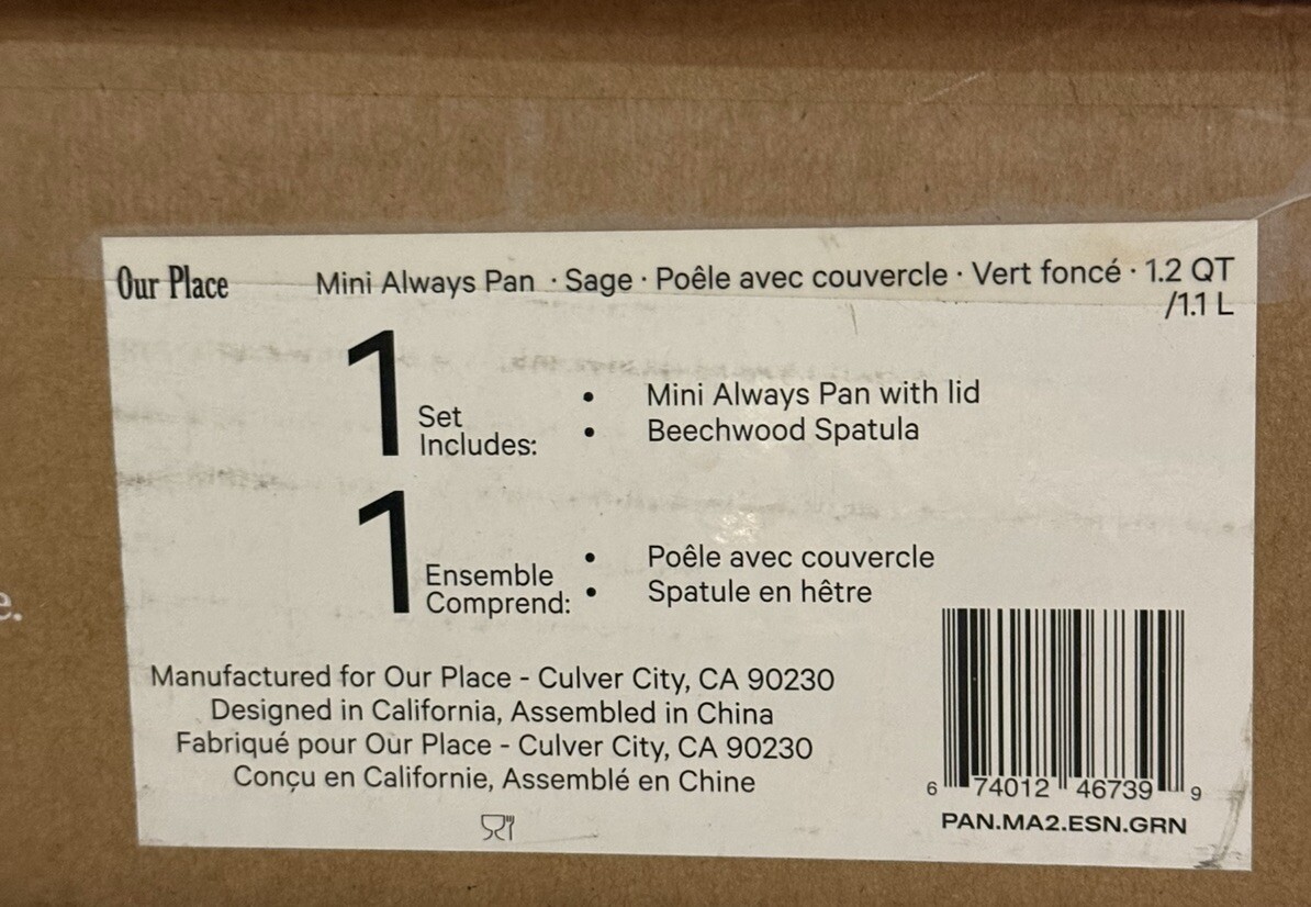 Our Place 8.5" Ceramic Nonstick Mini Always Pan SAGE 1.2 QT READ Description gallery