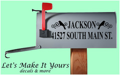 BIRD THEME – MAILBOX DECAL STICKER – STREET ADDRESS W/ NAME – COLOR CHOICES