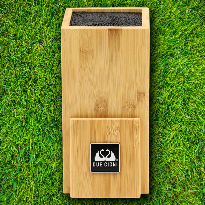 Due Cigni Bamboo Kitchen Knife Block Universal Storage For Six To Eight Knives gallery