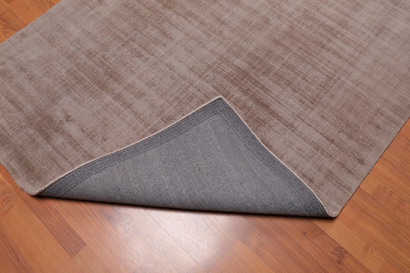 4'7" x 6’7" Handmade Loop & cut textured Pile Bamboo silk Area rug Modern Suede gallery