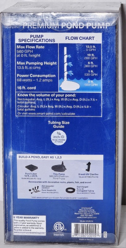***Smartpond (560 GPH) Premium Submersible Pond Pump (With Pre-Filter Shell)*** gallery