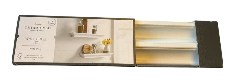 Threshold 2 Piece White Wall Shelf Set 15.75” Floating Ledge Shelves New gallery