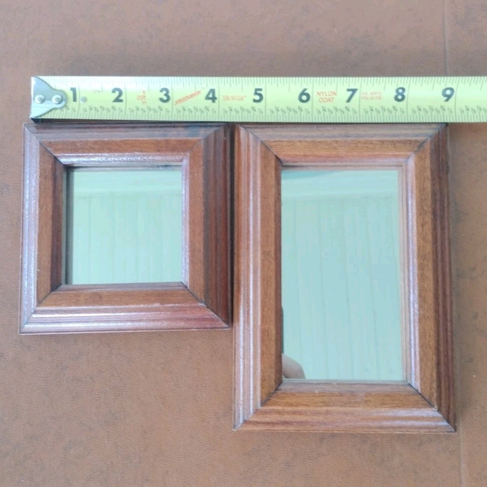 Wide Rim Wood Framed Accent Mirrors Wall Decor Square and Rectangle Cherry Usa gallery