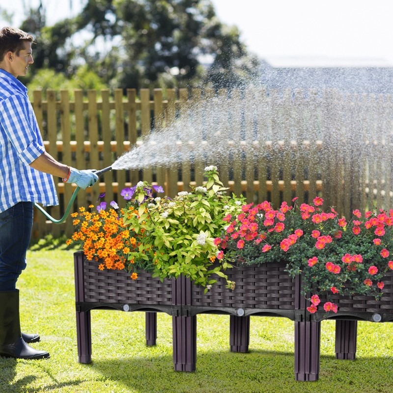 3-Pack Raised Garden Bed Kit: Rectangle Planter Box for Flowers & Vegetables gallery