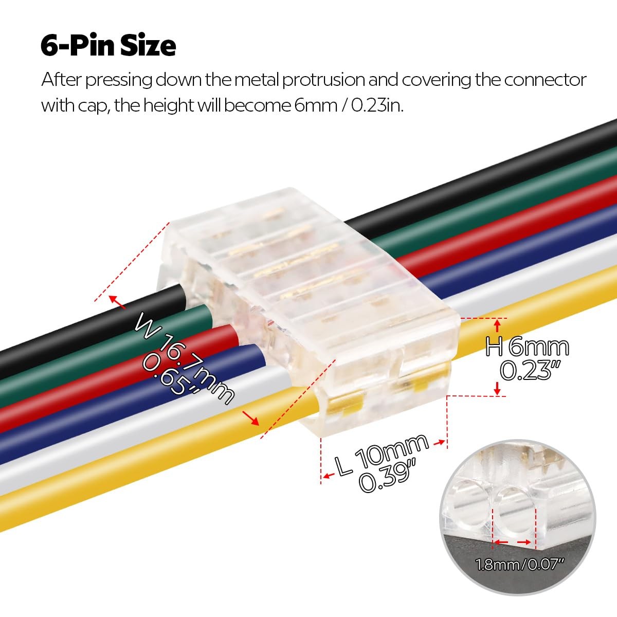 SLLHUT 10 Pcs 6 Pin Quick Connect Crimp on Wire connectors for 20 to 24 AWG L... gallery