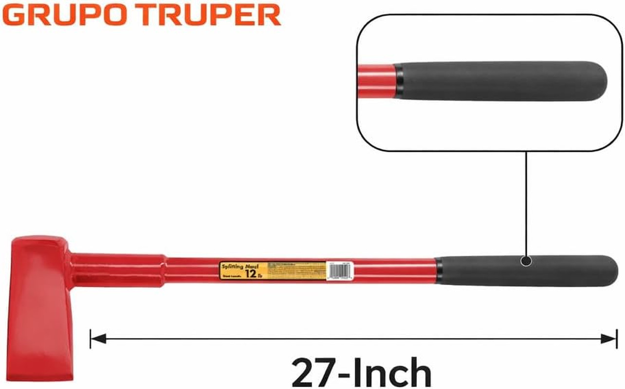 12 Lb Splitting Maul, 27-Inch High-Strength Steel Handle, 9-Inch Non-Slip Cushio gallery