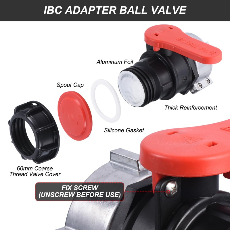 IBC Tote Adapter Set, 75mm Coarse Thread IBC Tote Ball Valves S75x6 NPT DN50 ... gallery