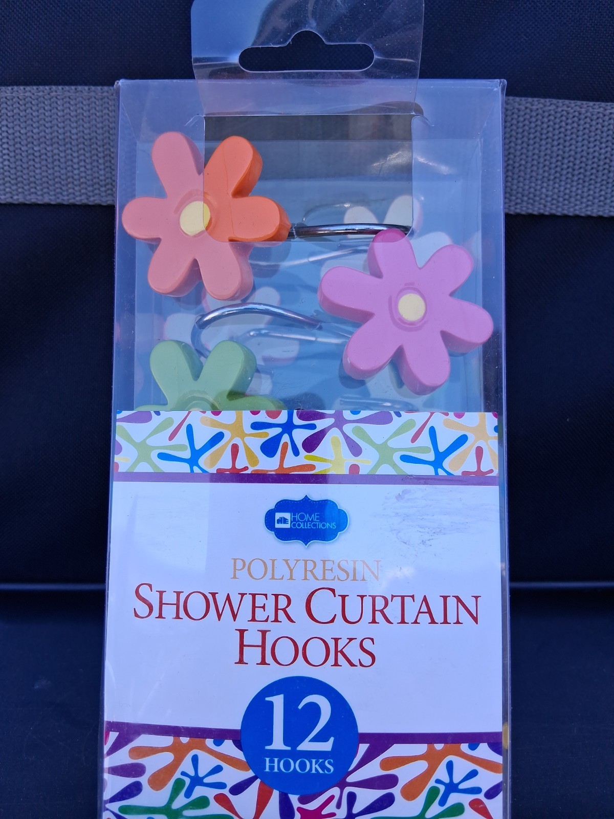 A1 New Home Collections Polyresin Flower Shower Curtain Hooks Set Of 12 gallery