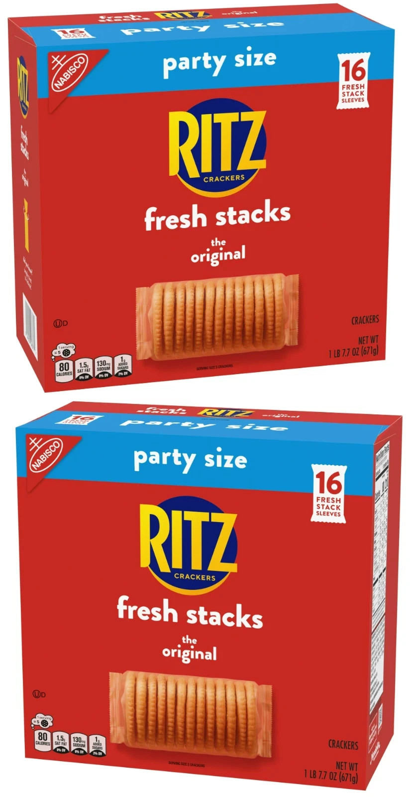(2 pack) RITZ Fresh Stacks Original Crackers, Party Size, Travel Snacks,23.7 oz gallery