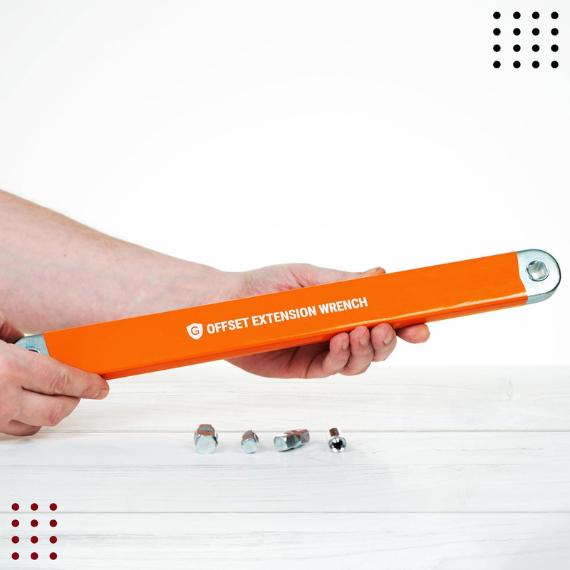 Offset Extension Wrench Set, 15.4" Adjustable with Square Drive Adapters gallery