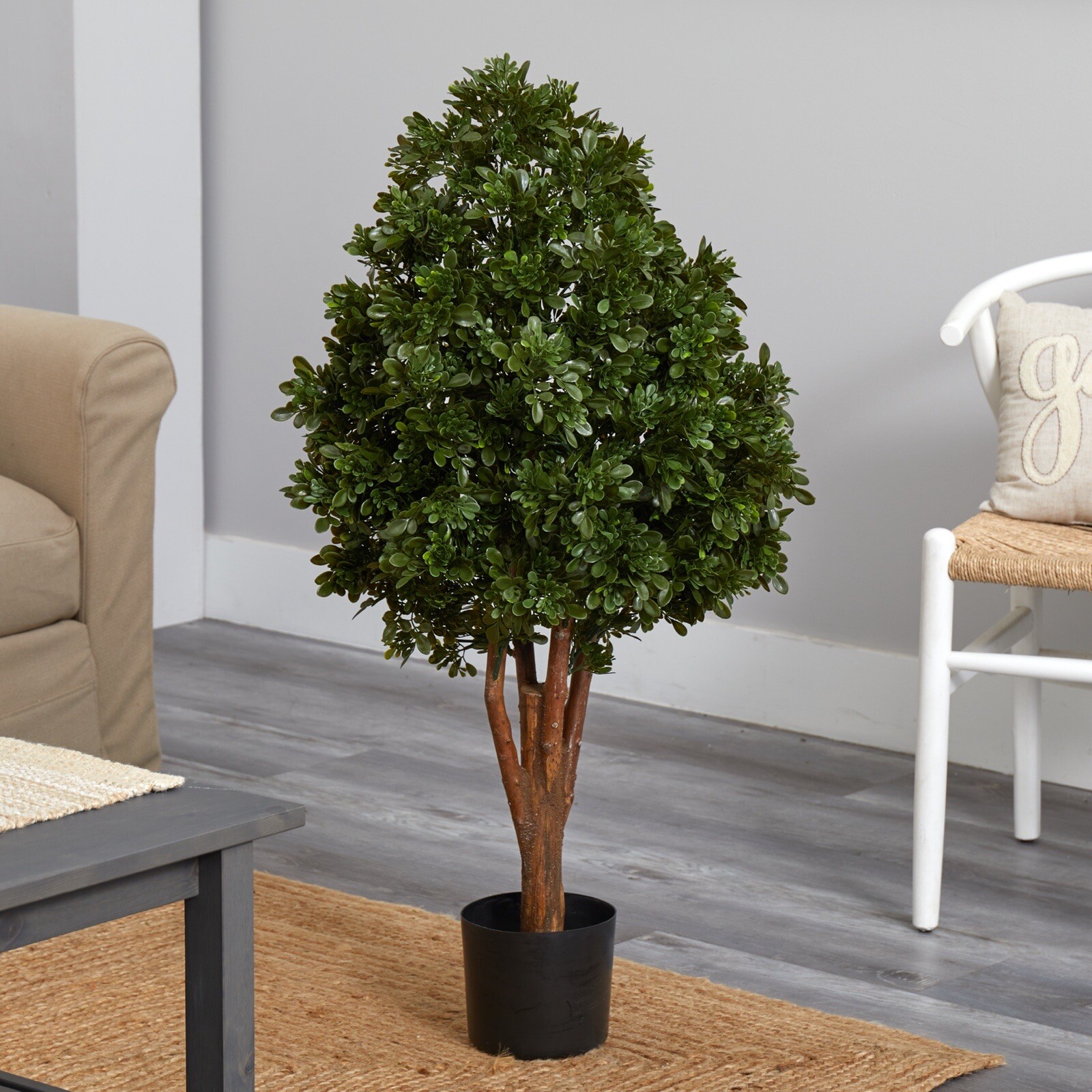 41" Artificial Tea Leaf Topiary Tree UV (Indoor/Outdoor) Home Decor. Retail $199 gallery
