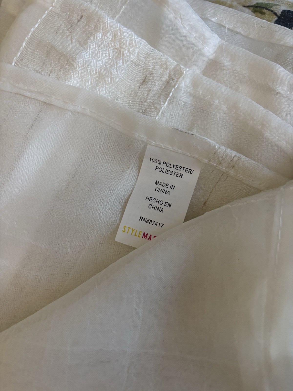 Style Master Sheer Beige White Sheer Scarf Curtains 200 X 40” Set/2 Nwop gallery
