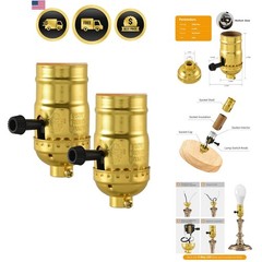 2PCS Lamp Socket Replacement, Listed E26 Standard Threaded Base Light Socket…