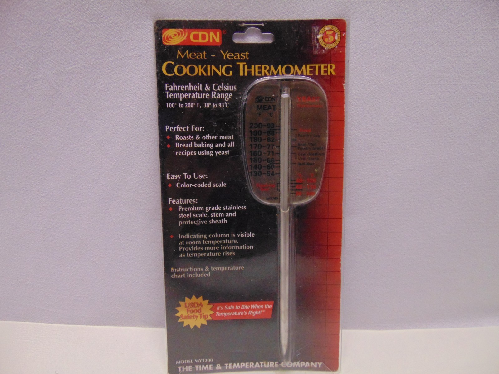 CDN Meat-Yeast Cooking Thermometer MYT200 200 F 93 C gallery