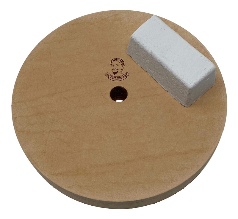 6" (3/4" Width) Leather Honing/Stropping Wheel - Fits 1/2" Arbor - Buffing Co... gallery
