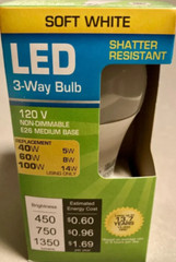 Intertek (5W / 8W/ 14W) – LED – Soft White – 3 Way Light Bulb – (40W/60W/100W)