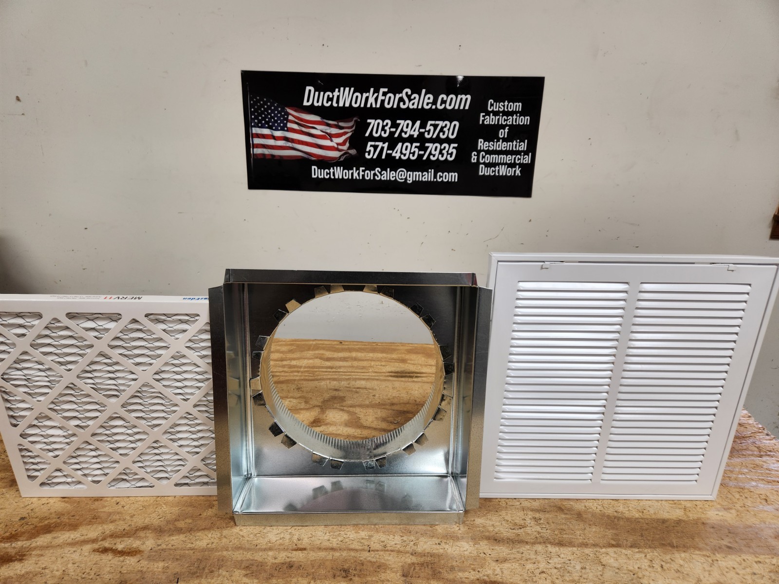 16"x25" HVAC return air kit, filter grille, metal box, 14" collar,1 air filter. gallery