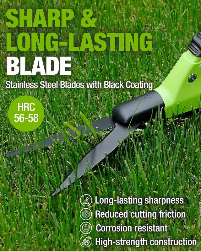 WORKPRO 15" Grass Shears Handheld Grass Clippers 360° Swivel Blade Grass Cutter gallery