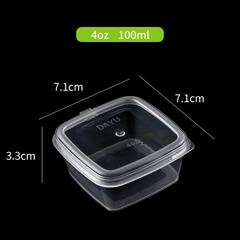 Square-shaped Disposable Sauce Cup Set - All-in-One Design with 4 Size Options, gallery