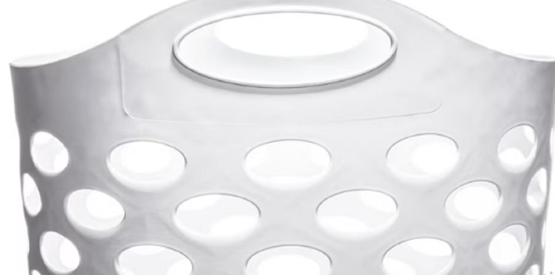 Mainstays Plastic Round Laundry Hamper, White, with Carrying Handles gallery