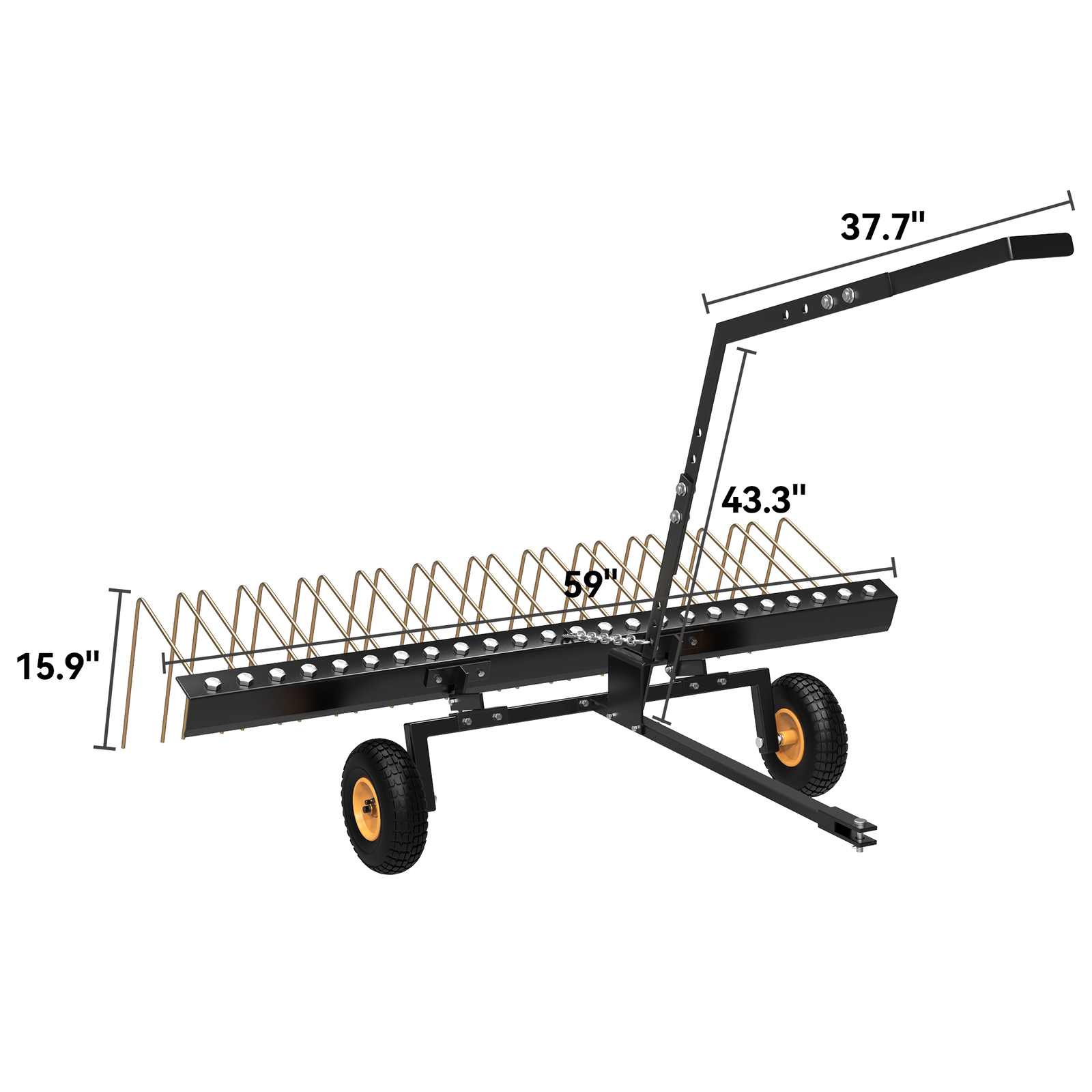 60" Steel Landscape Rake for ATV UTV U Lawn & Garden Tractor Corrosion Resistant gallery