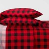 BLACK AND RED BUFFALO PLAID MICROFIBER 4PC BED SHEET SET in QUEEN and KING SIZE gallery