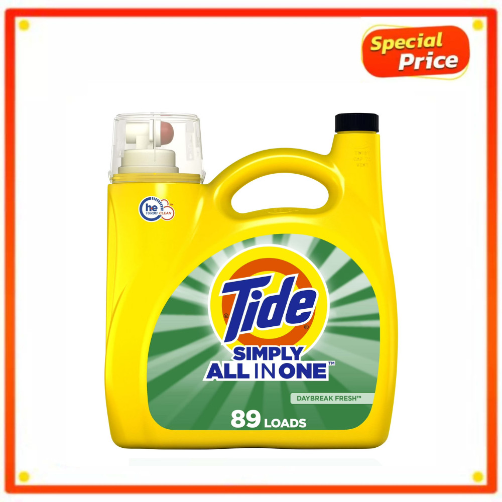 Tide Simply Laundry Detergent Liquid, Daybreak Fresh, 117 fl oz, 89 Loads NEW gallery